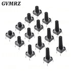 50PCS 6x6 Push Button Switch DIP 6X6X4.3 Light Touch Switch 6*6*4.3/5/6/7/8/9/10/11/12/13MM The Power Switch 4Pin