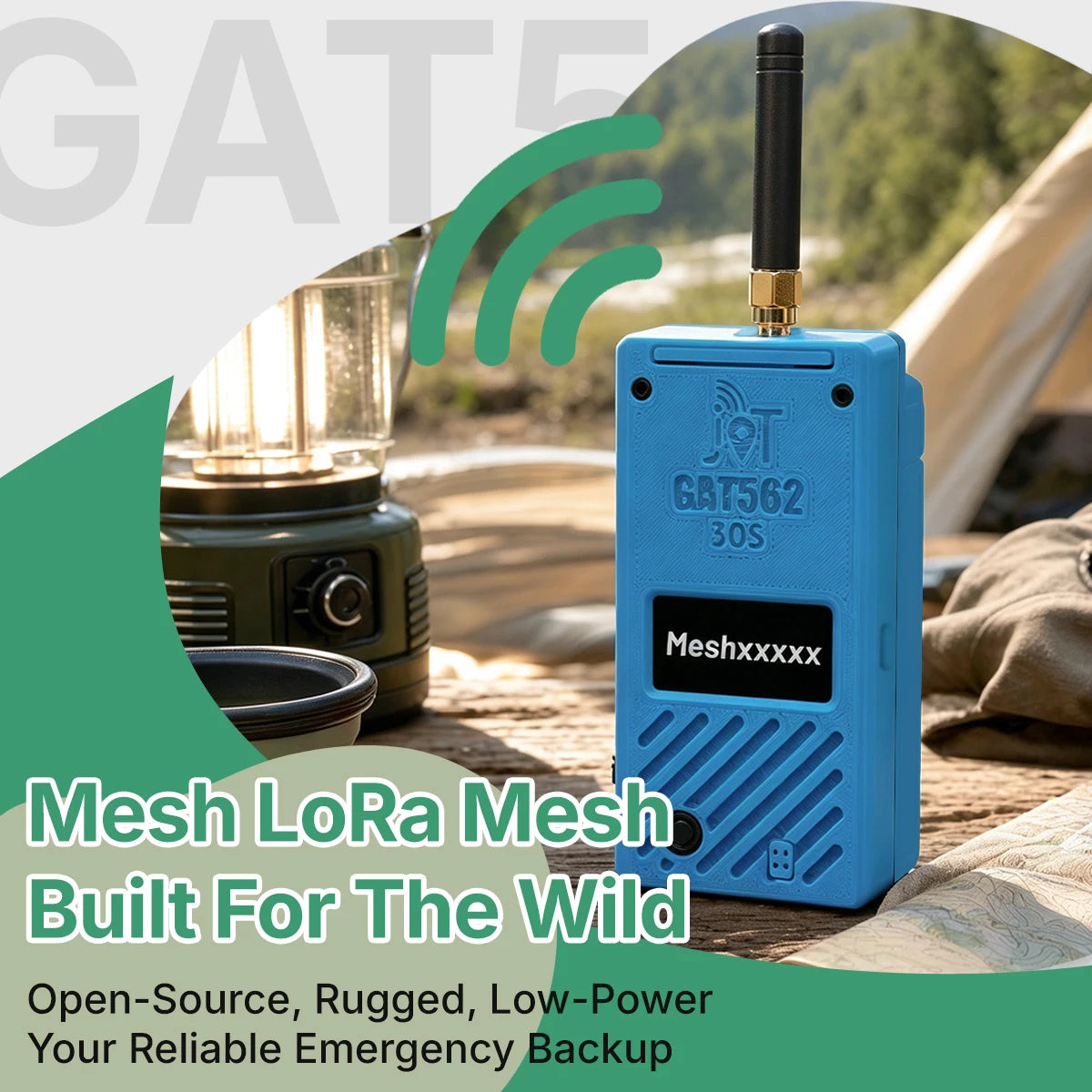 GAT562 30s 30dBm High Power SX1262 GPS Mesh LoRa Radio Compatible Meshcore or Meshtastic Wireless Tracker Node