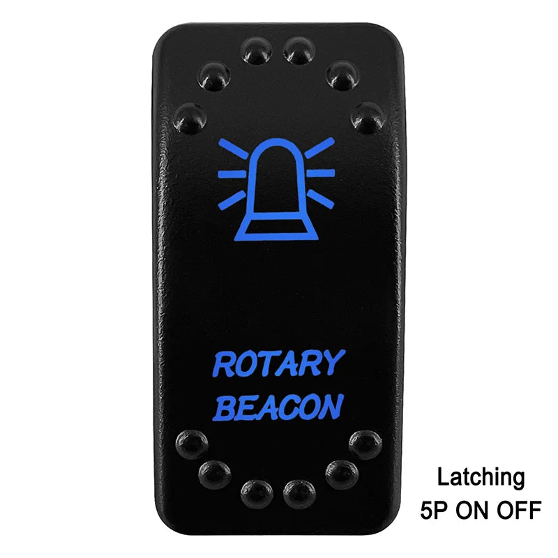 Waterproof Rocker Switch with Blue LED | 12V/24V Latching & Momentary (SPST/ DPDT) | for Marine, UTV, ATV, RZR, Automotive