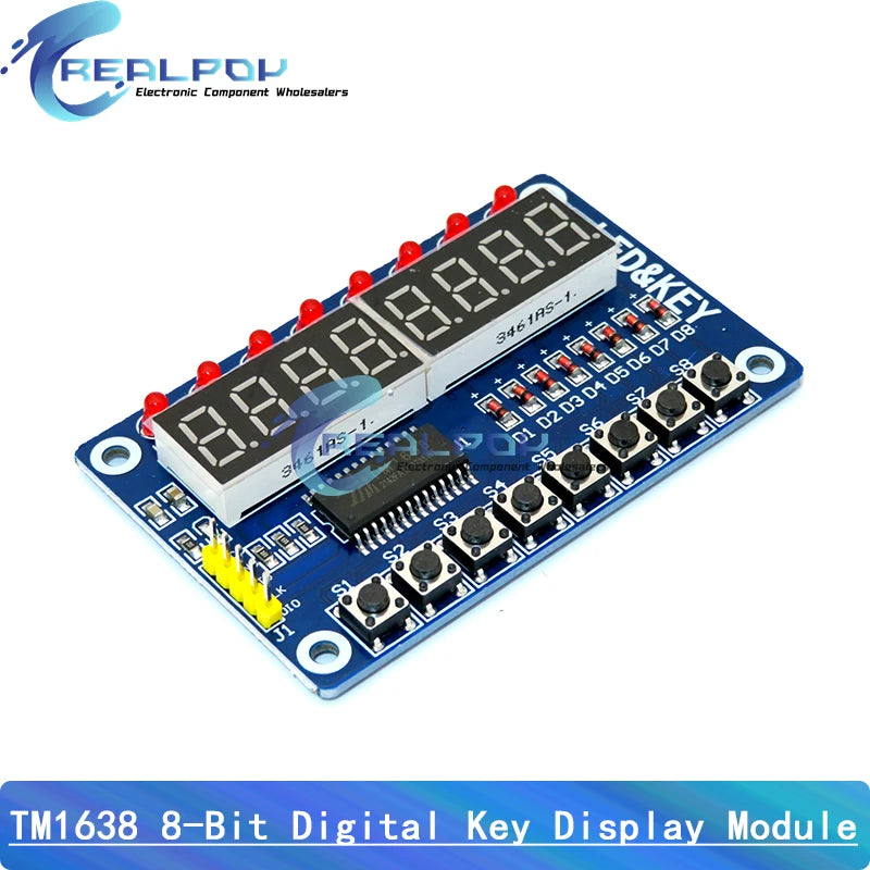 TM1638 / TM1637 4 Bits / MAX7219 8 bit Digital LED Display Module 7 Segment 0.36Inch Clock RED Anode Tube Four Serial Driver