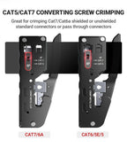 AMPCOM rj45 Crimper CAT7 Crimping Tool for Pass Through RJ11 RJ 45 Connector CAT6 CAT5E Modular Plugs With Wire Stripper Cutter
