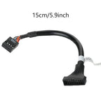 20Pin 19Pin USB 3.0 to 9Pin USB 2.0 Male and Female Motherboard Cable Adapter Cable 480Mbps Data Speed Computer Cable Connector