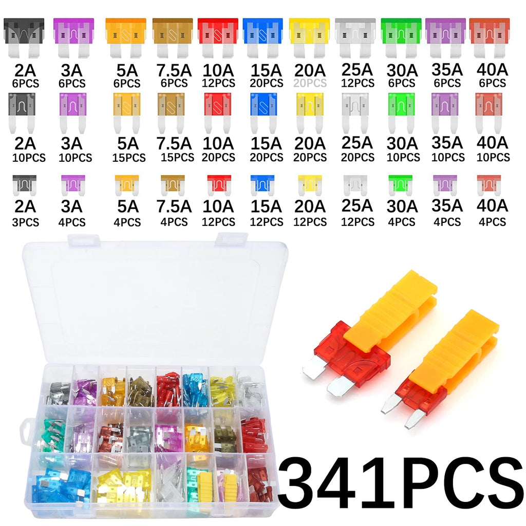 142PCS/240PCS/280PCS/341PCS Multi-Specification Car Fuse Set for Automotive Electricians And Electrical Use
