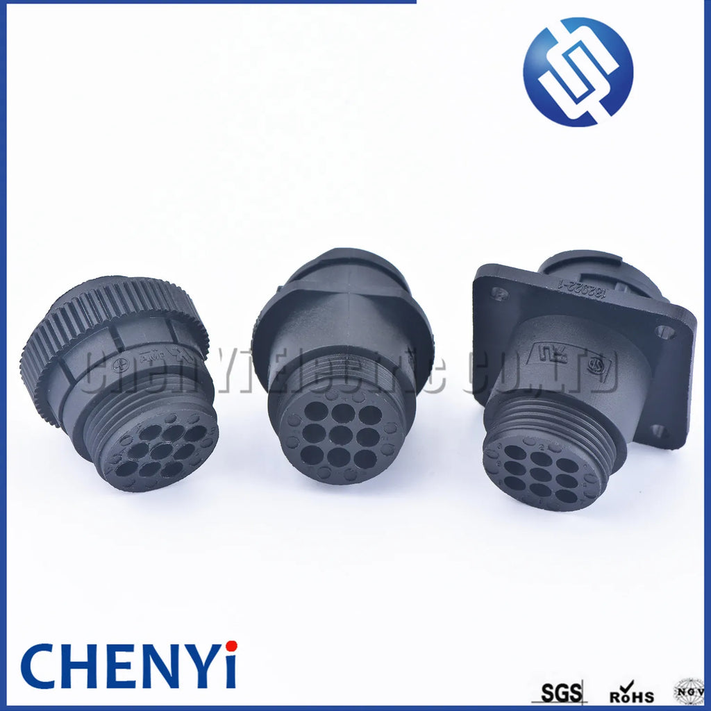 9 Pin Male Female Aviation Wiring Black Circular Connector Plug  with Pins 182663-1 182645-1 182922-1 183079-1