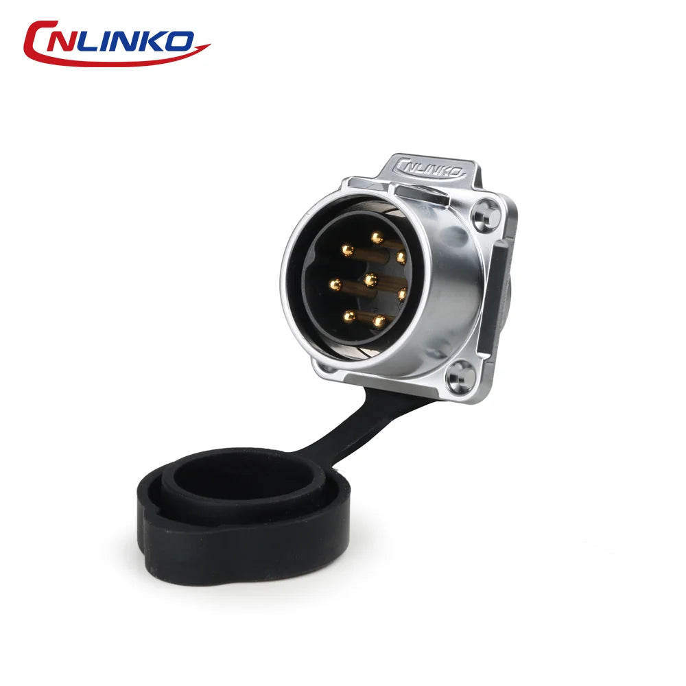 CNLINKO M28 8Pin Circular Aviation Connector Waterproof 15A 300V Solder Type Quick Snap Lock for Industrial Control Systems