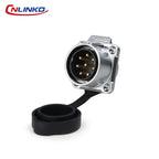 CNLINKO M28 8Pin Circular Aviation Connector Waterproof 15A 300V Solder Type Quick Snap Lock for Industrial Control Systems