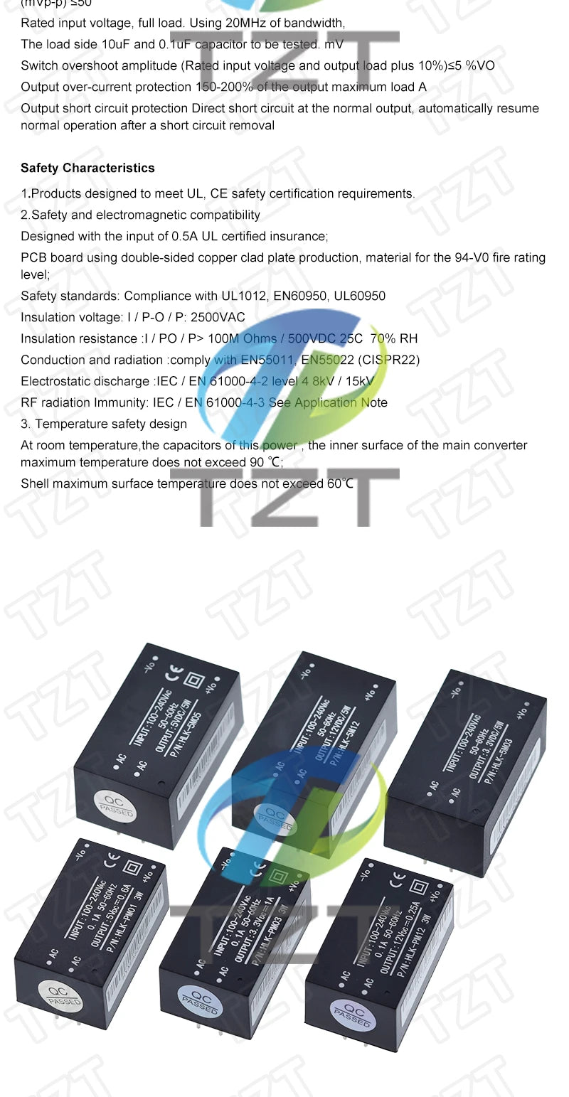 GREATZT HLK-PM01 HLK-PM03 HLK-PM12 AC-DC 220V to 5V/3.3V/12V Mini Power Supply Module Intelligent Household Switch HLK-5M05
