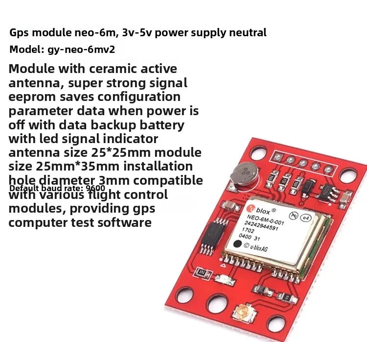 NEO-6M/7M/8M GPS Module for 51 MCU STM32,Arduino,APM2.5 Flight Control.High Sensitivity,Low Power,Fast Positioning with Antenna!