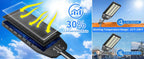 Solar Street Light Outdoor Motion Sensor Dusk to Dawn LED Security Flood Light Remote Control IP66 Waterproof for Parking Lot Garage Yard