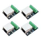 Well Made-4PCS RJ45 Ethernet Female Socket Connector Breakout Board,2.54Mm Connector Board Shielded Network Adapter Terminal