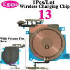 EmmaHelp 1pc For iPhone 13 Pro Max 16 14 15 8 Plus XR Wireless Charging Coil With Volume Flex Flash Charger Panel Sticker