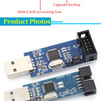 MGQH USBASP USBISP AVR Programmer USB ATMEGA8 ATMEGA128 ATtiny/CAN/PWM 10Pin Wire Module DIY + 10Pin To 6 Pin Adapter Board