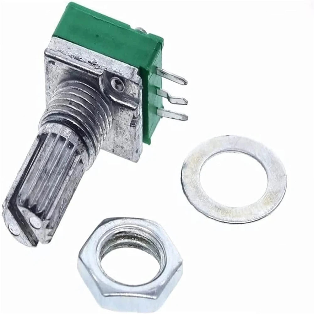 10PCS RK097 RK097N Potentiometer B1K 5K 10K 20K 50K 100K 500K 15mm 3Pin Audio Shaft Amplifier Sealing Potentiometers kit