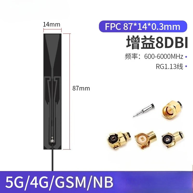 2Pcs/Lot 5G Full Frequency 4G/NB-IOT Module with Built-in PCB/FPC IoT Omnidirectional High Gain Signal Enhancement Antenna