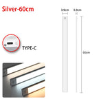 LED Night Light 20/30/40/60CM Motion Sensor Wireless USB Cabinet Night Light Wardrobe Lamp For Kitchen Cabinet Bedroom Wardrobe