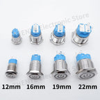 12mm 16mm 19mm 22mm Metal Switch Button Push With Wire Waterproof On Off Momentary/Latching Led Light Start Stop 5V 12V 24V 220V