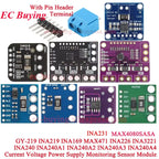 5Pcs/1pc GY-219 INA219 INA169 MAX471 INA226 INA231 INA3221 INA240 MAX4080 Current Sensor Module Power Breakout I2C For Arduino