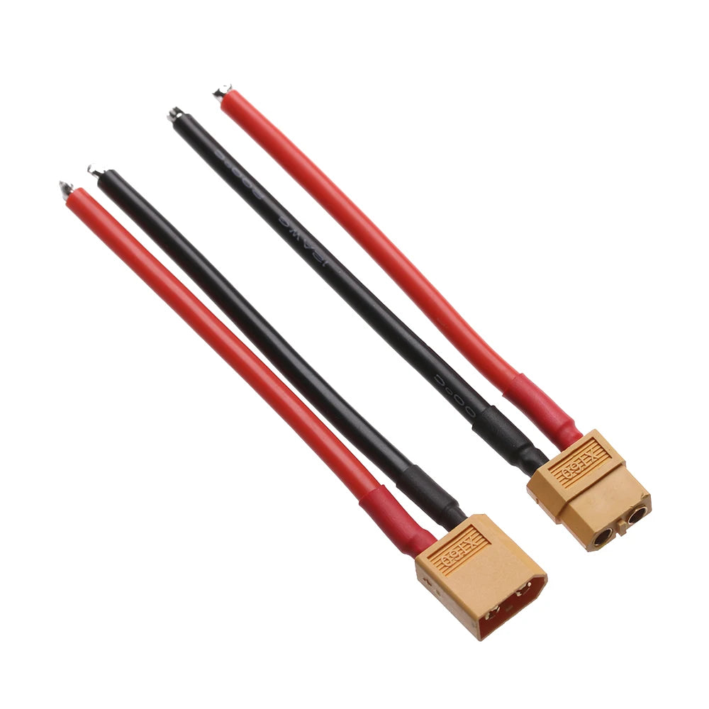 XT60 Connector Plug With Silicone Wire 12/14 AWG Female/Male Cable Dual Extension 10CM/15CM Battery Connectors Model Accessories