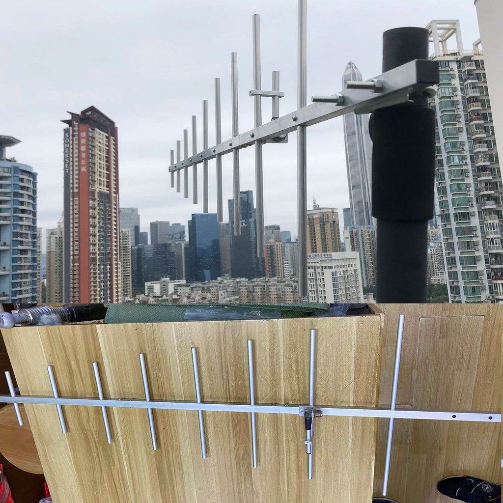 9‑Element UHF Yagi Gamma Antenna, Tunable 430‑450MHz 13dBi High Gain, SO239 for Base Station Radio Repeater Signal Boost
