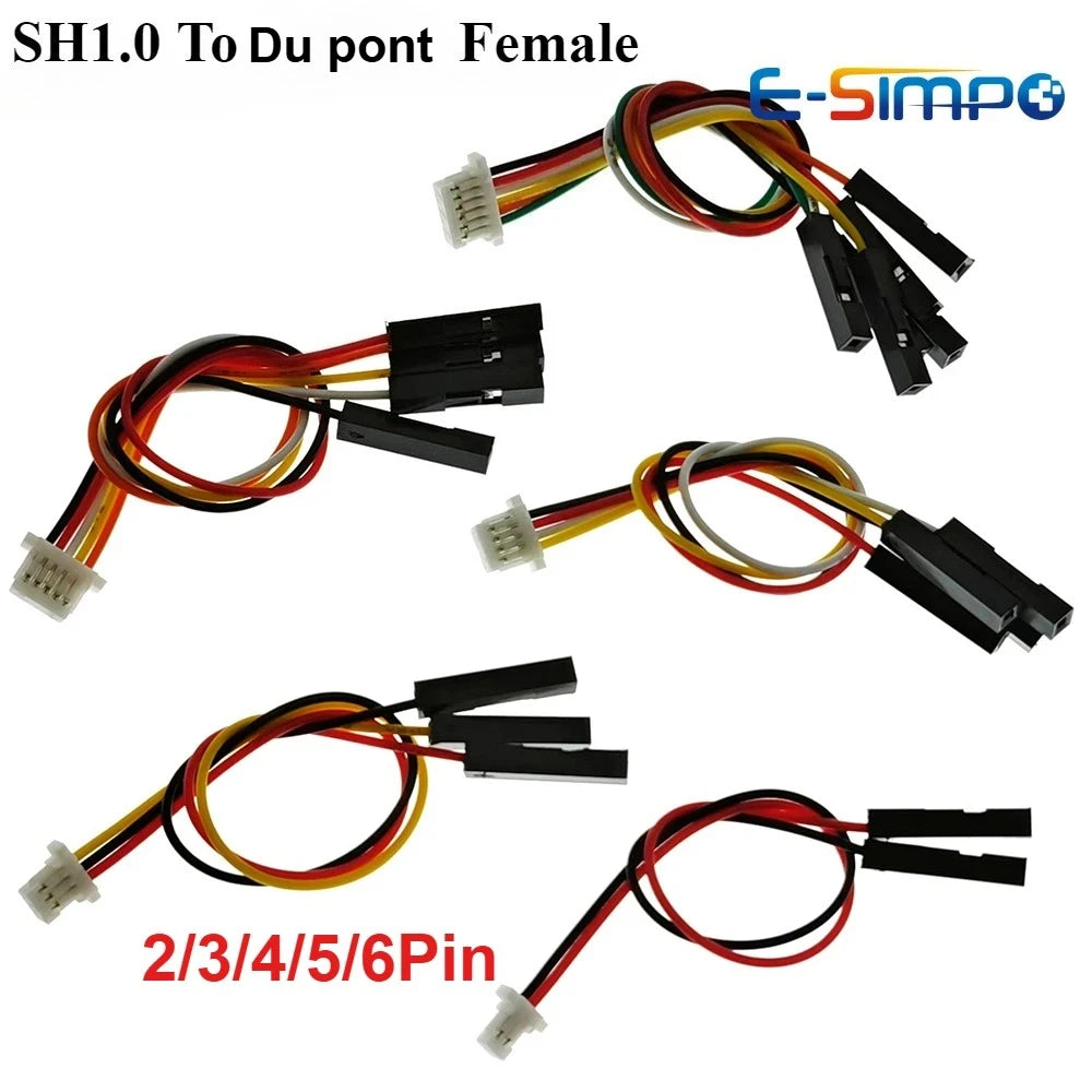 5pcs SH1.0 2P/3P/4P/5P/6P to Du pont 2.54 1P Male/Female Line Electronic Wire Connector Color Cable 20/30cm for STEMMA QT/QWIIC