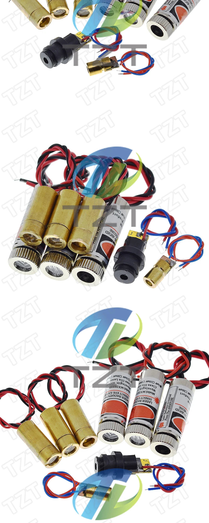TZT 650nm 5mW 6MM 9MM 12MM Red Point / Line / Cross Laser Module Head Glass Lens Focusable Focus Adjustable Laser Head