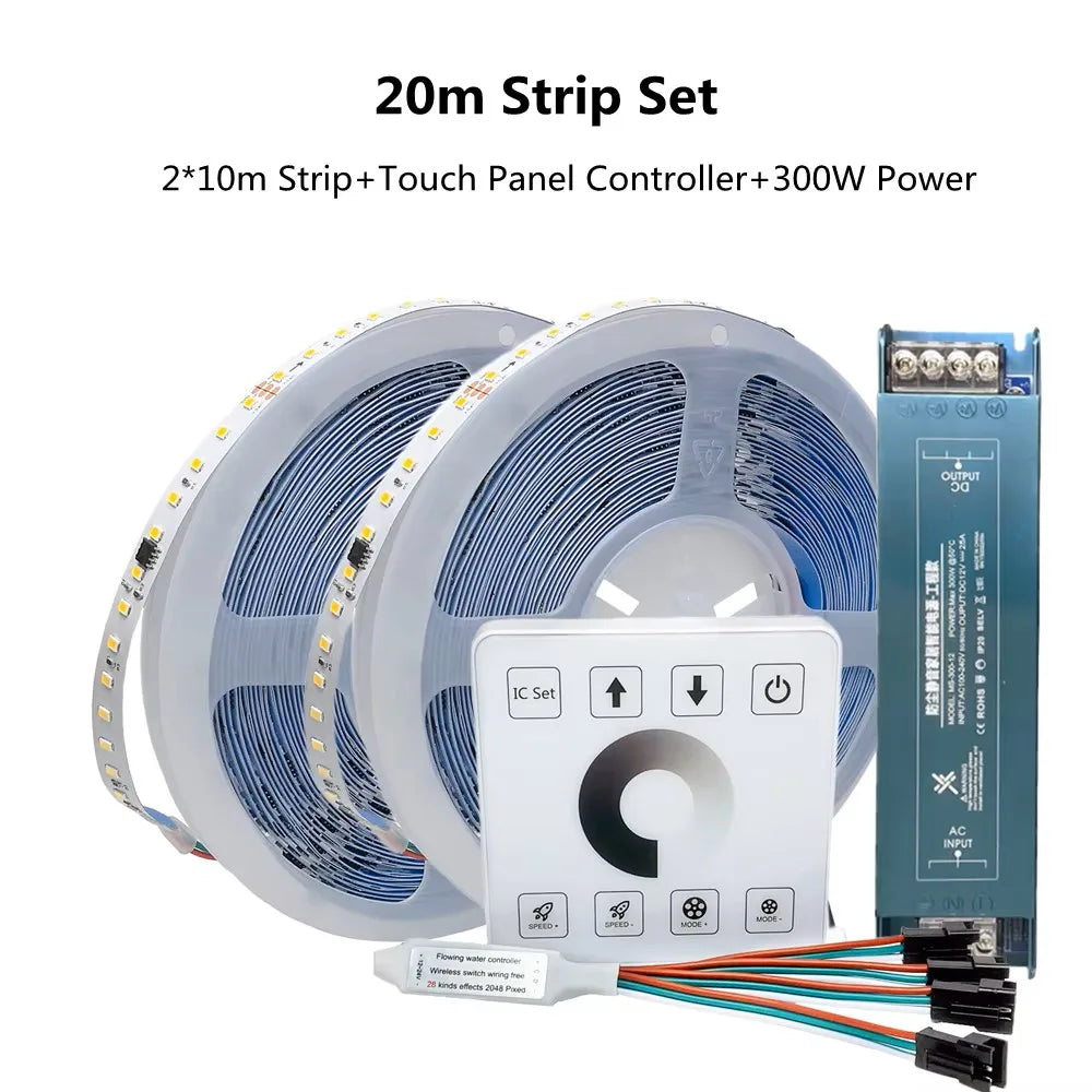 Running Water Flowing LED Strip Light WS2811 SMD2835 Flexible Linear Lamp Set DC24 Horse Race Pixel Addressable