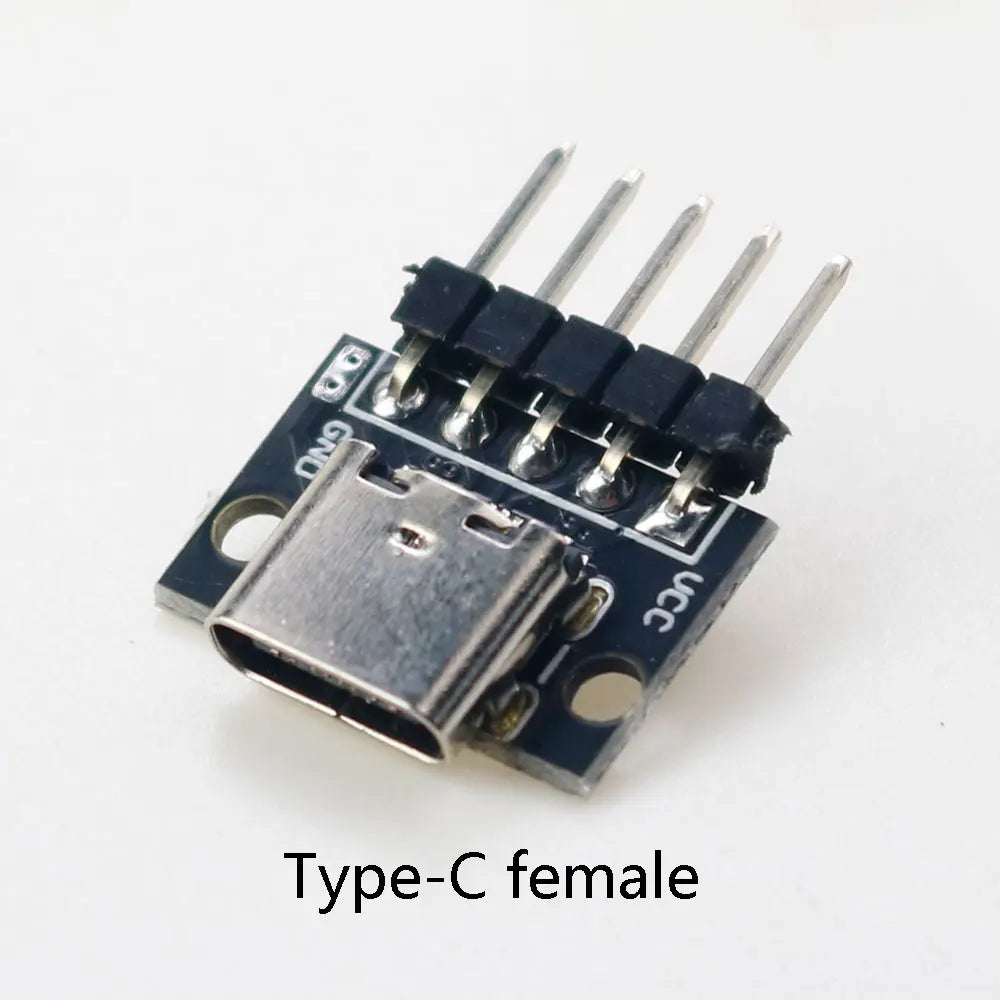 2pcs Micro Mini USB Type C USB 2.0 3.0 Male Female PCB Connector 90 Degree with Pin Header Data Charging Cable Jack Test Board
