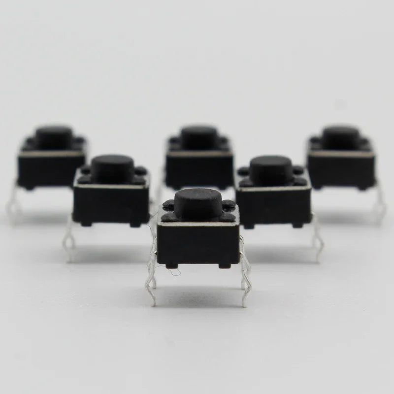 50pcs/lot 6x6x5MM 4PIN G90 Tactile Tact Push Button Micro Switch Direct Self-reset DIP Top Copper  Russia