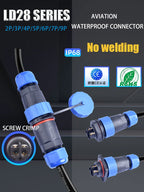 IP68 Waterproof Connector LD Series Male Plug & Female Socket 2-7 Pin & 9 Pin Panel Mount Aviation Wire Electrical Cable Connect