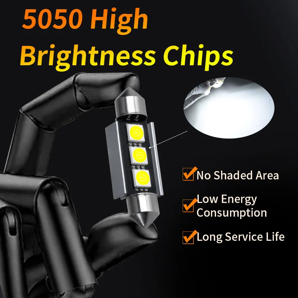2/4/6/10PCS Super Bright Festoon LED 31/36/39/42MM 5050 3Chips Aluminum Body Fast Cooling for Car Reading Liscense Plate Light