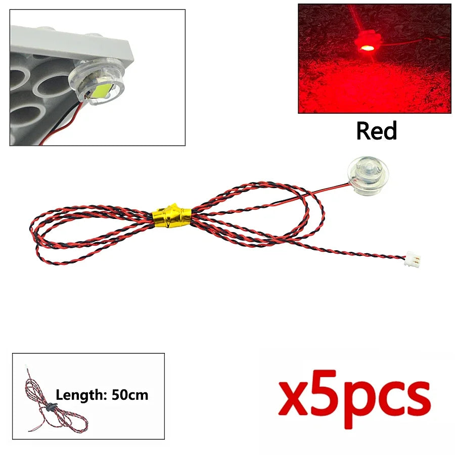 DIY 0.8mm Pin 1x1 1x2 1x4 Length 50cm SMD LED 2835  Remote Control Building Block Flash Lamp City Street Light Bricks
