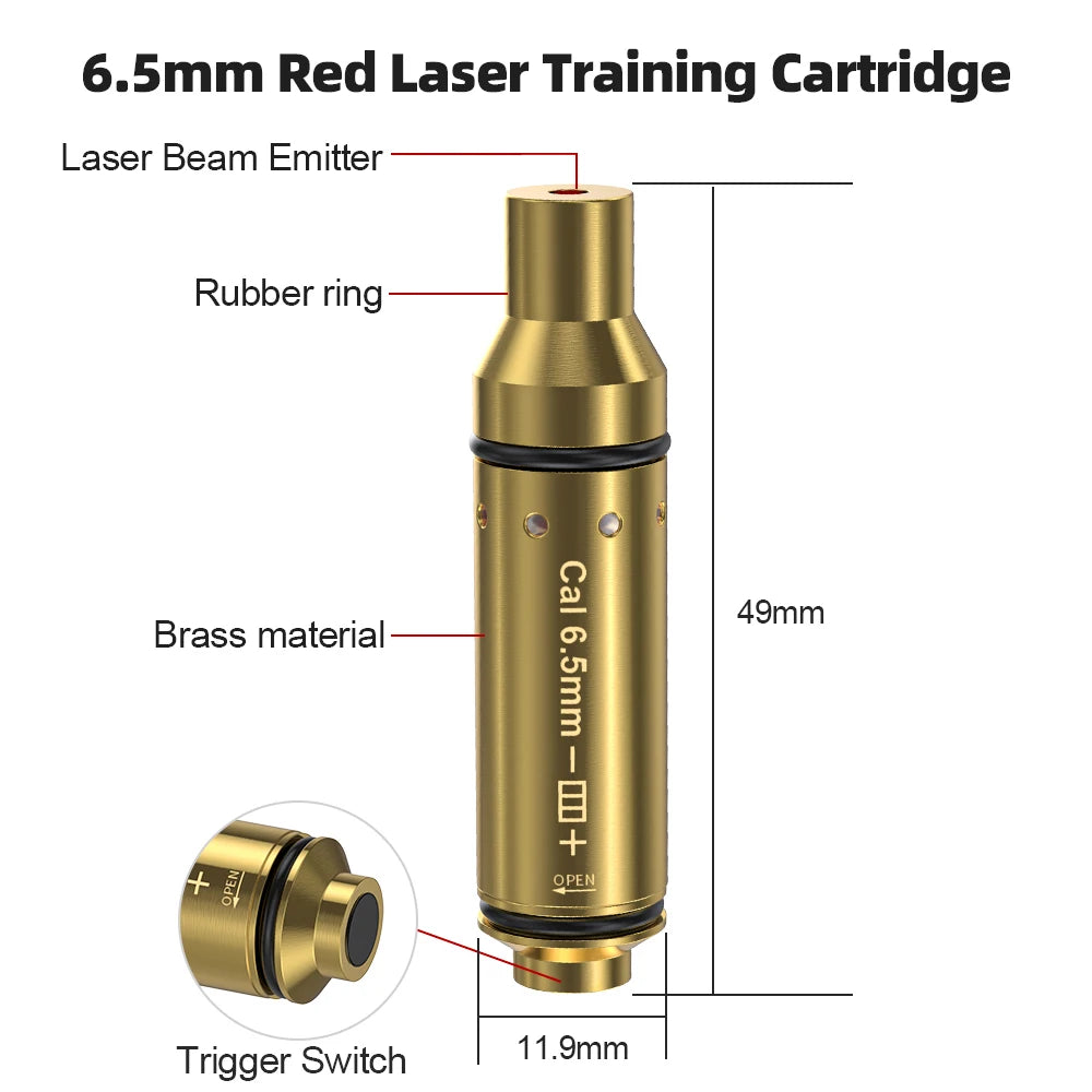 9mm/12GA/38SPL/223Rem/45ACP/357SIG/380ACP/Cal. 6.5mm/Cal44mag Dry Fire Laser Trainer - Hunting Accessories, Training Shooting