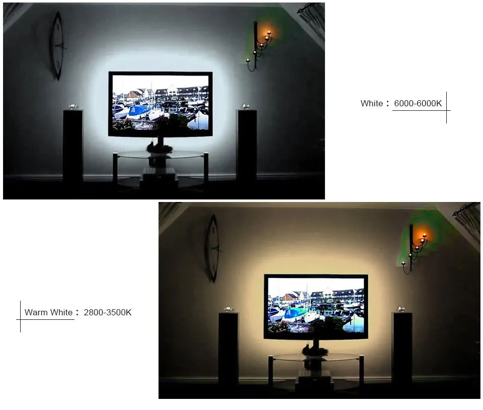 5V 1M 2M 3M 4M 5M USB Cable Power LED strip light lamp SMD 3528 Christmas desk Decor lamp tape For TV Background Lighting