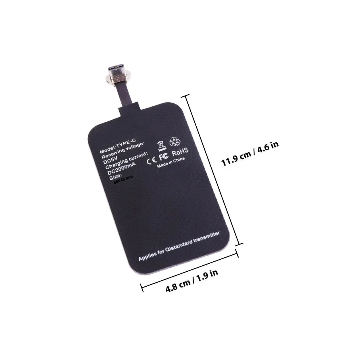 Wireless Charging Receiver Type-C 2A Quick Wireless Charging Patch Compatible Fast Charger for Table Furniture
