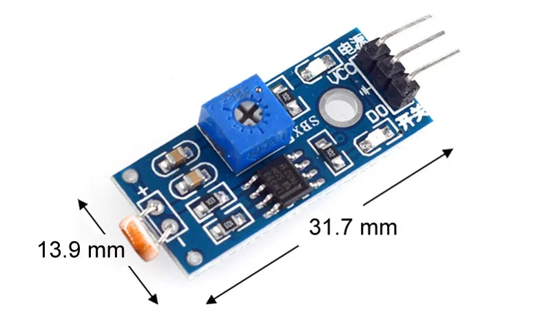 Photosensitive Sensor Module 5516 Photoresistor Sensor LDR Light Detection 3Pin 3.3V-5V for Arduino DIY Adjustable Robot