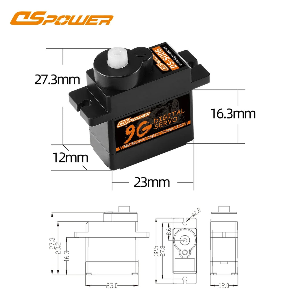 1/5pcs DSpower 9g 12g Metal/plastic Gear Mini Micro Servo Motor for RC Plane SG90 MG90S Helicopter Drone Fixed-Wing Car Robot
