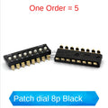 5PCS Dial Switches Toggle Side Dial Flat Dial Coding Patch 2P 4 5 6 8 9 10 Bit 2.54mm Red Blue Black
