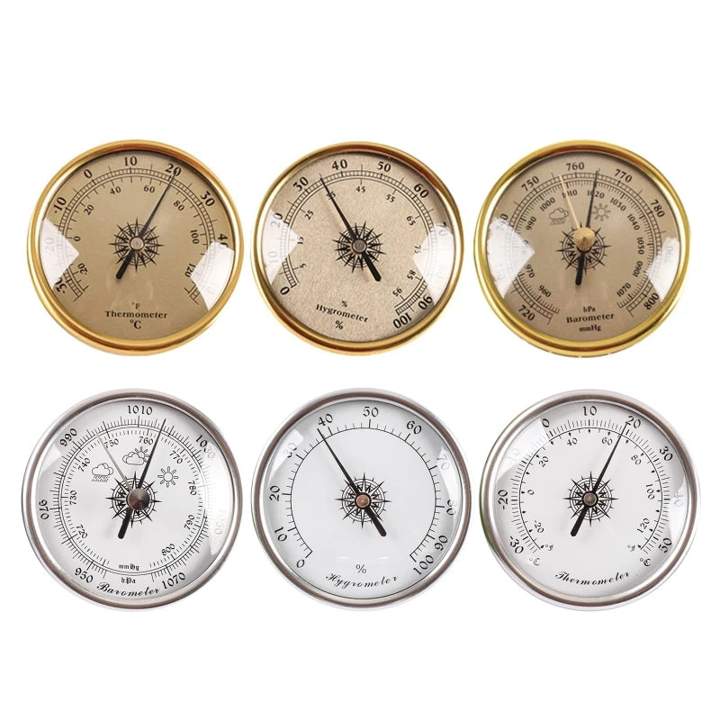 Household Round Barometer Temperature Monitor Humidity Meter Mechanical Weather Station for Home Wall Incubator for Tank Cabinet