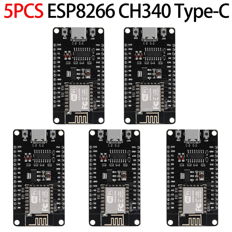 ESP8266 NodeMCU LUA CH340 ESP-12E WiFi Internet Development Board 4M Flash Serial Wireless Module for Arduino Type-c usb