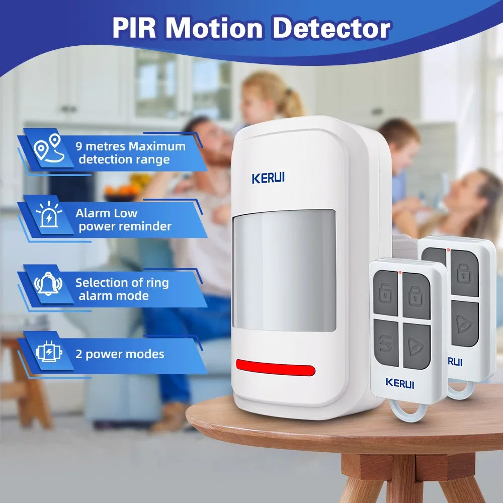 Wireless Alarm Security System Infrared PIR Motion Sensor Detector with Doorbell / Alarm Sound Remote Control to Arm/Disarm SOS