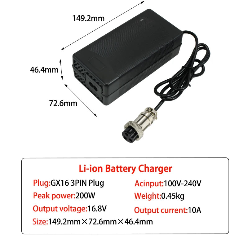 16.8V 10A Smart Charger Is Suitable For 4S 14.8V Li-ion Lipo Battery Fast Charger Optional DC5521/XT60/XT90 High-quality plug