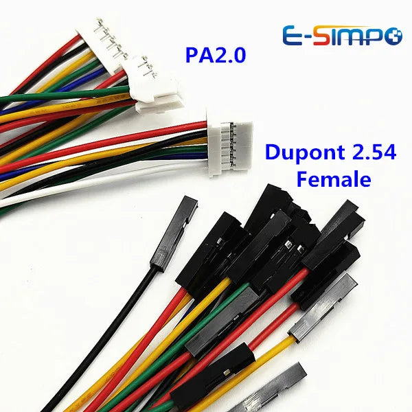100PCS PA2.0mm PAP2.0 to Dupont 1P 20/30cm Female/Male Wire Position Rectangular Housing Connector 0.079" PAP-04V-S PAP-05V-S