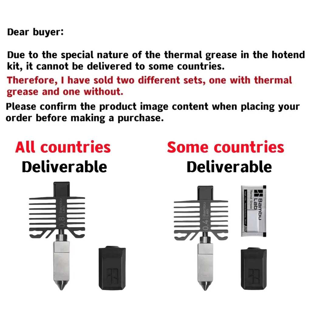 Original Hotend For Bambu Lab X1 X1C P1P P1S Hard Steel Nozzles Bamboo Bambulabs Combo Thermistor For bambu lab cooling fan