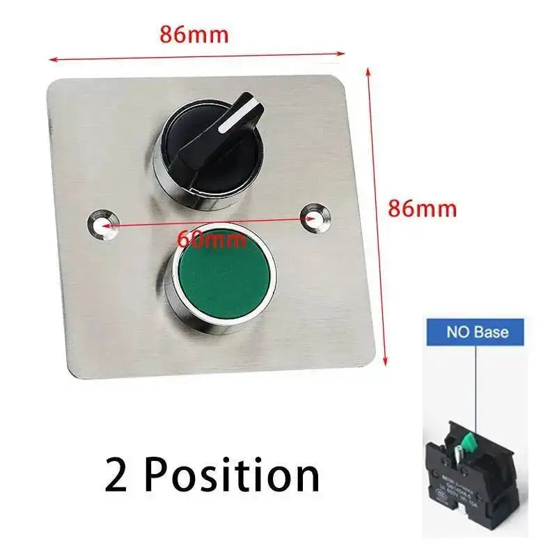 Stainless Steel 86 Type Concealed Push Button Switch Emergency Stop Start Fan Elevator Remote Control Panel