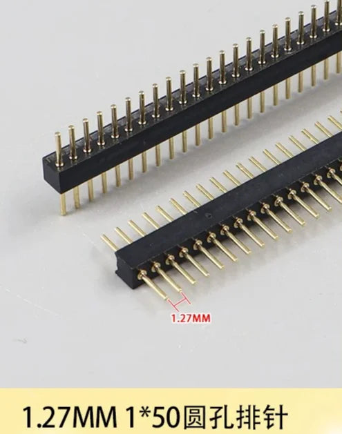 1/5pcs Round Hole Pin Header 1.27/2.0/2.54MM Pitch Row Female/Male Single Row 1x40P / 2x40P Double Row Pin Round Pin Gold Plated