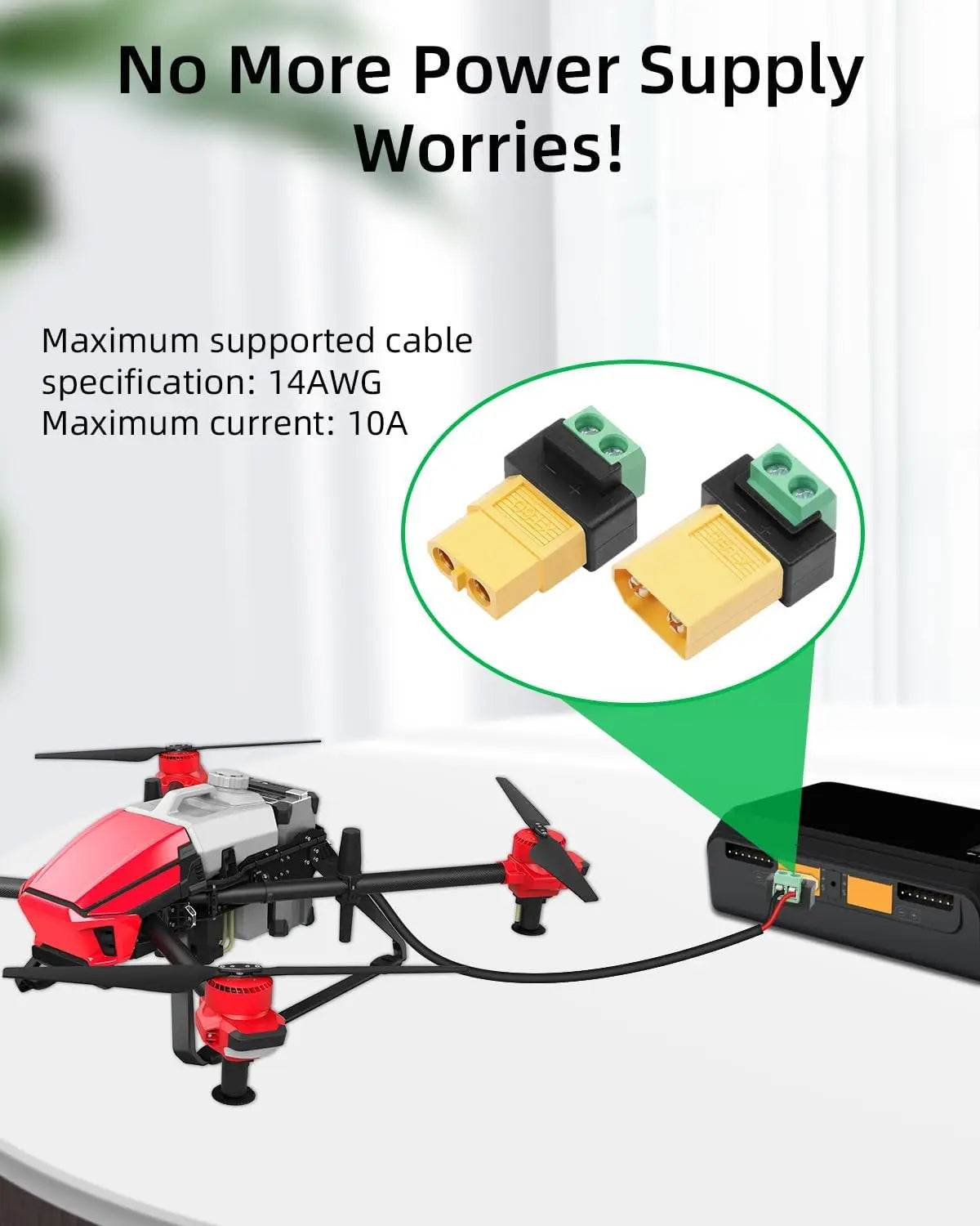 XT30/XT60 Solderless Connector Male/Female To 2Pin Screw Terminal Adapter Quick Portable XT60 Bullet Connector Power Plugs