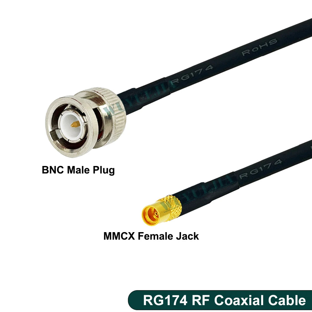 RG-174 Coaxial Cable Q9 BNC Female Waterproof to MMCX Male Connector Crimp Wire Terminal RF Jumper Pigtail Line For Wifi Card