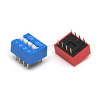 10PCS Red/Blue Toggle Switch Spacing 2.54MM DIP Dial The Code Switch 1P 2 3 4 5 6 7 8 9 10 12 PIN Quick Switch