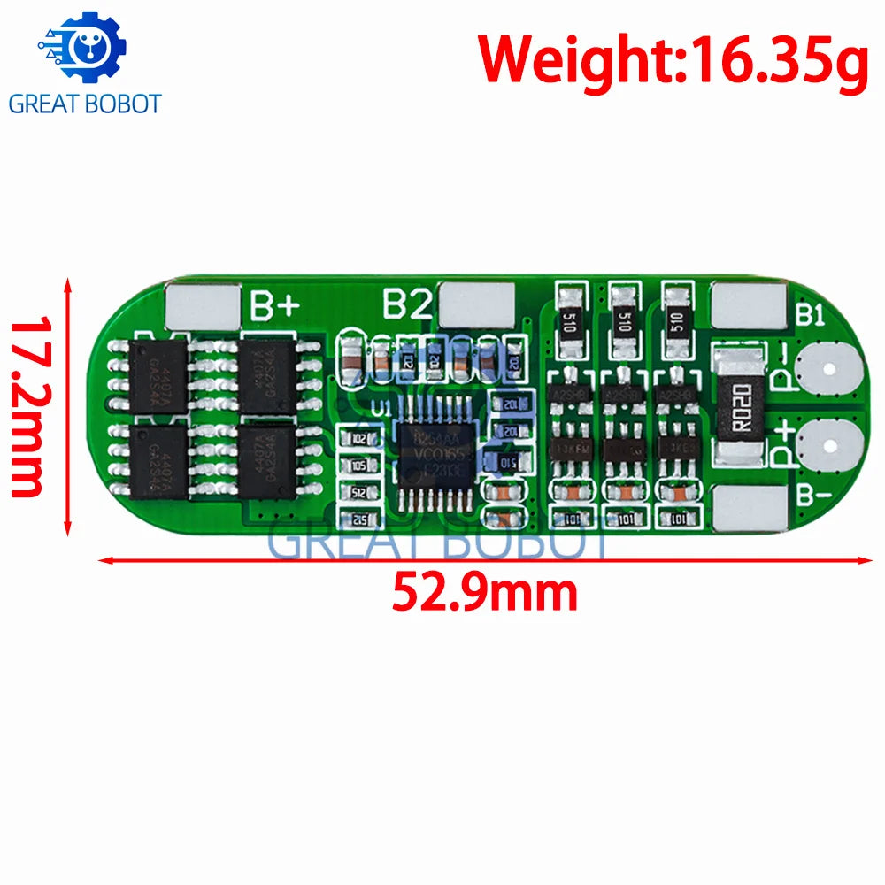 1-5PCS 3S 10A 12V Lithium Battery Charger Protection Board Module for 18650 Li - ion Charging - BMS 11.1V - 12.6V