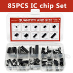 85PCS IC Chip Kit DIP Integrated Circuit NE555 LM324 LM358 ULNN2803 Single Precision Timer DIY Electronic Components Tentacle